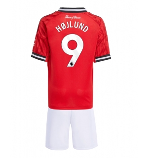 Manchester United Rasmus Hojlund #9 Hjemmedraktsett Barn 2025-26 Kortermet (+ Korte bukser)