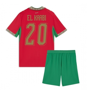 Marokko Ayoub El Kaabi #20 Hjemmedraktsett Barn VM 2026 Kortermet (+ Korte bukser)