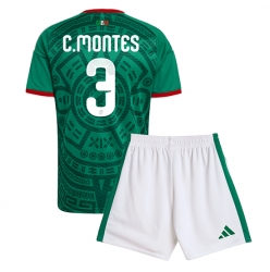 Mexico Cesar Montes #3 Hjemmedraktsett Barn VM 2026 Kortermet (+ Korte bukser)