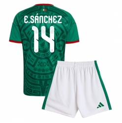 Mexico Erick Sanchez #14 Hjemmedraktsett Barn VM 2026 Kortermet (+ Korte bukser)