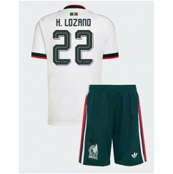 Mexico Hirving Lozano #22 Bortedraktsett Barn VM 2026 Kortermet (+ Korte bukser)