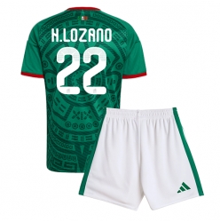 Mexico Hirving Lozano #22 Hjemmedraktsett Barn VM 2026 Kortermet (+ Korte bukser)