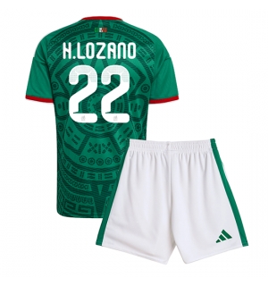Mexico Hirving Lozano #22 Hjemmedraktsett Barn VM 2026 Kortermet (+ Korte bukser)