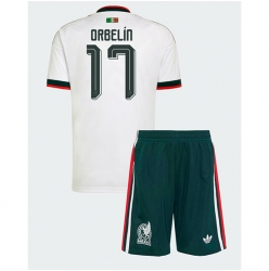 Mexico Orbelin Pineda #17 Bortedraktsett Barn VM 2026 Kortermet (+ Korte bukser)