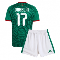 Mexico Orbelin Pineda #17 Hjemmedraktsett Barn VM 2026 Kortermet (+ Korte bukser)