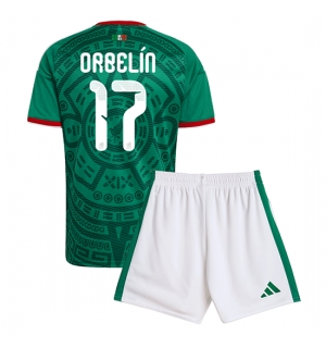 Mexico Orbelin Pineda #17 Hjemmedraktsett Barn VM 2026 Kortermet (+ Korte bukser)