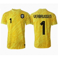 Nederland Bart Verbruggen #1 Keeper Bortedrakt EM 2024 Kortermet