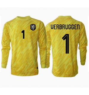 Nederland Bart Verbruggen #1 Keeper Bortedrakt EM 2024 Langermet