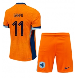 Nederland Cody Gakpo #11 Hjemmedraktsett Barn EM 2024 Kortermet (+ Korte bukser)
