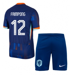 Nederland Jeremie Frimpong #12 Bortedraktsett Barn EM 2024 Kortermet (+ Korte bukser)