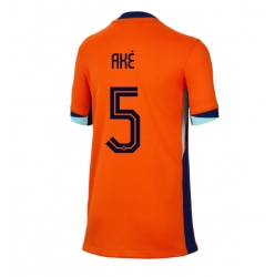 Nederland Nathan Ake #5 Hjemmedrakt Dame EM 2024 Kortermet