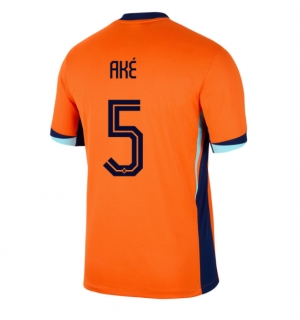 Nederland Nathan Ake #5 Hjemmedrakt EM 2024 Kortermet