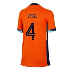 Nederland Virgil van Dijk #4 Hjemmedrakt Dame EM 2024 Kortermet