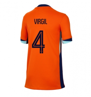 Nederland Virgil van Dijk #4 Hjemmedrakt Dame EM 2024 Kortermet