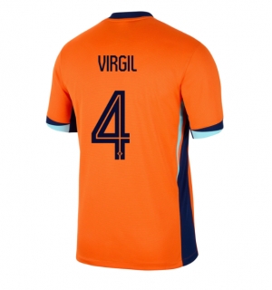 Nederland Virgil van Dijk #4 Hjemmedrakt EM 2024 Kortermet