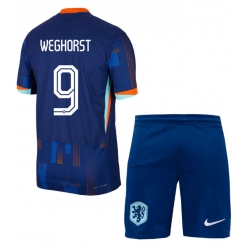 Nederland Wout Weghorst #9 Bortedraktsett Barn EM 2024 Kortermet (+ Korte bukser)