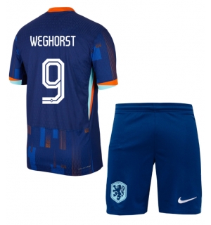 Nederland Wout Weghorst #9 Bortedraktsett Barn EM 2024 Kortermet (+ Korte bukser)