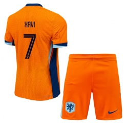 Nederland Xavi Simons #7 Hjemmedraktsett Barn EM 2024 Kortermet (+ Korte bukser)