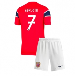 Norge Alexander Sorloth #7 Hjemmedraktsett Barn VM 2026 Kortermet (+ Korte bukser)