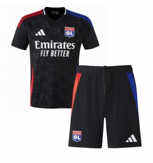 Olympique Lyonnais Bortedraktsett Barn 2024-25 Kortermet (+ Korte bukser)