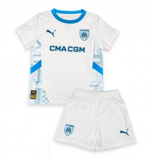 Olympique de Marseille Hjemmedraktsett Barn 2024-25 Kortermet (+ Korte bukser)