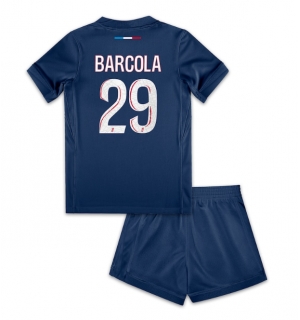 Paris Saint-Germain Bradley Barcola #29 Hjemmedraktsett Barn 2024-25 Kortermet (+ Korte bukser)