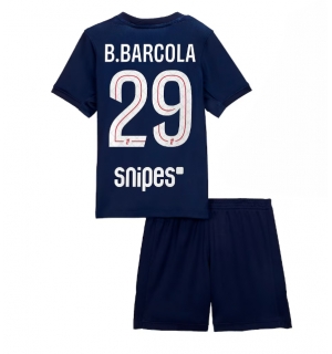 Paris Saint-Germain Bradley Barcola #29 Hjemmedraktsett Barn 2025-26 Kortermet (+ Korte bukser)
