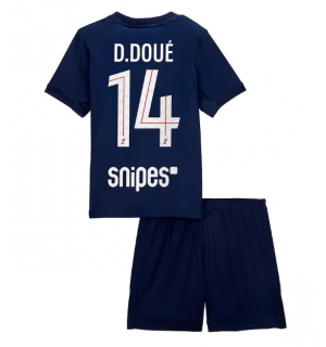 Paris Saint-Germain Desire Doue #14 Hjemmedraktsett Barn 2025-26 Kortermet (+ Korte bukser)
