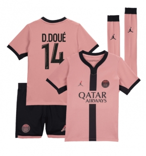 Paris Saint-Germain Desire Doue #14 Tredjedraktsett Barn 2024-25 Kortermet (+ Korte bukser)