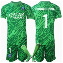 Paris Saint-Germain Gianluigi Donnarumma #1 Keeper Hjemmedraktsett Barn 2024-25 Kortermet (+ Korte bukser)