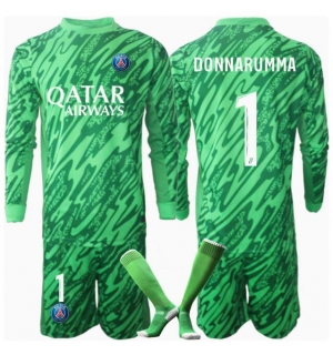 Paris Saint-Germain Gianluigi Donnarumma #1 Keeper Hjemmedraktsett Barn 2024-25 Langermet (+ Korte bukser)