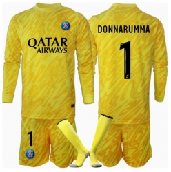 Paris Saint-Germain Gianluigi Donnarumma #1 Keeper Tredjedraktsett Barn 2024-25 Langermet (+ Korte bukser)