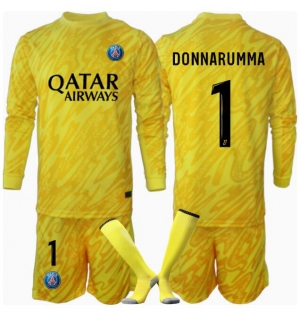 Paris Saint-Germain Gianluigi Donnarumma #1 Keeper Tredjedraktsett Barn 2024-25 Langermet (+ Korte bukser)