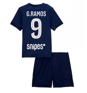 Paris Saint-Germain Goncalo Ramos #9 Hjemmedraktsett Barn 2025-26 Kortermet (+ Korte bukser)