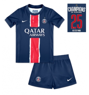 Paris Saint-Germain Hjemmedraktsett Barn 2024-25 UCL Champions Kortermet (+ Korte bukser)