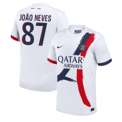 Paris Saint-Germain Joao Neves #87 Bortedrakt 2024-25 Kortermet