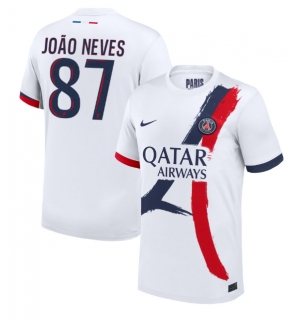 Paris Saint-Germain Joao Neves #87 Bortedrakt 2024-25 Kortermet
