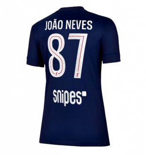 Paris Saint-Germain Joao Neves #87 Hjemmedrakt Dame 2025-26 Kortermet