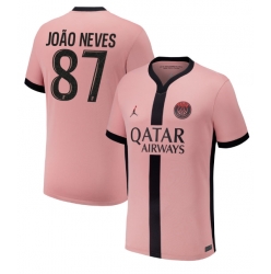Paris Saint-Germain Joao Neves #87 Tredjedrakt 2024-25 Kortermet