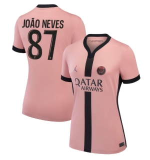 Paris Saint-Germain Joao Neves #87 Tredjedrakt Dame 2024-25 Kortermet