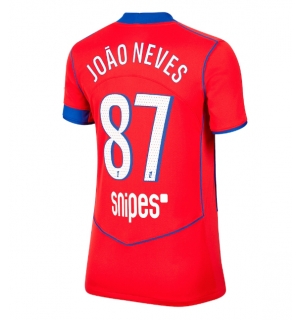 Paris Saint-Germain Joao Neves #87 Tredjedrakt Dame 2025-26 Kortermet