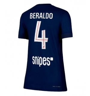 Paris Saint-Germain Lucas Beraldo #4 Hjemmedrakt Dame 2025-26 Kortermet