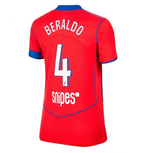 Paris Saint-Germain Lucas Beraldo #4 Tredjedrakt Dame 2025-26 Kortermet Paris Saint-Germain Lucas Beraldo #4 Tredjedrakt Dame 2025-26 Kortermet