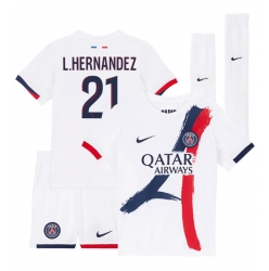 Paris Saint-Germain Lucas Hernandez #21 Bortedraktsett Barn 2025-26 Kortermet (+ Korte bukser)