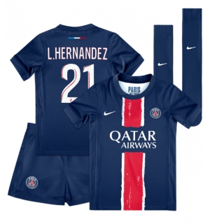 Paris Saint-Germain Lucas Hernandez #21 Hjemmedraktsett Barn 2024-25 Kortermet (+ Korte bukser)