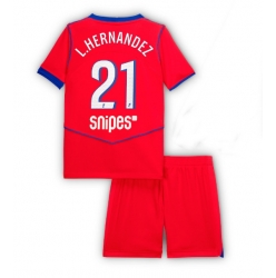 Paris Saint-Germain Lucas Hernandez #21 Tredjedraktsett Barn 2025-26 Kortermet (+ Korte bukser)
