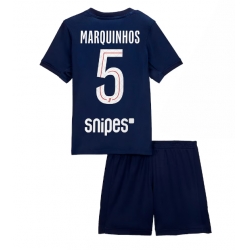 Paris Saint-Germain Marquinhos #5 Hjemmedraktsett Barn 2025-26 Kortermet (+ Korte bukser)