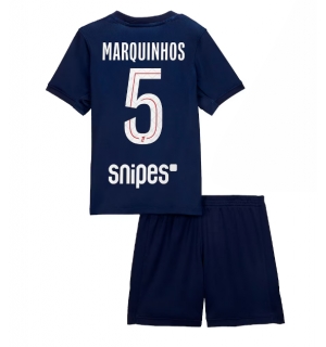 Paris Saint-Germain Marquinhos #5 Hjemmedraktsett Barn 2025-26 Kortermet (+ Korte bukser)
