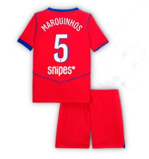 Paris Saint-Germain Marquinhos #5 Tredjedraktsett Barn 2025-26 Kortermet (+ Korte bukser)