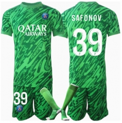Paris Saint-Germain Matvei Safonov #39 Keeper Hjemmedraktsett Barn 2024-25 Kortermet (+ Korte bukser)